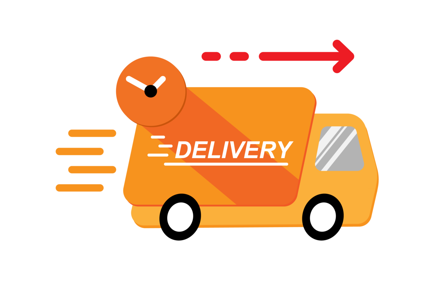 fast delivery truck icon. lorry with quick delivery service. fast product delivery. design illustration. png