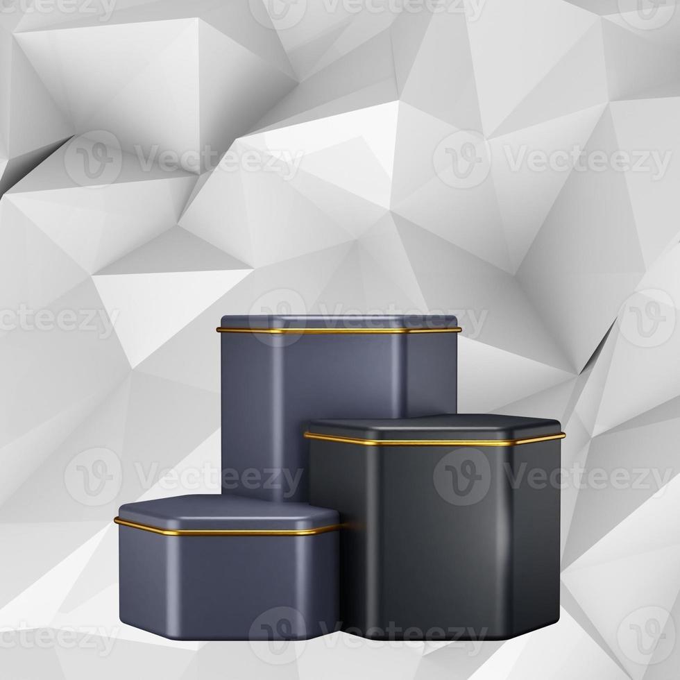 3D Podium Background with Diamond Texture photo