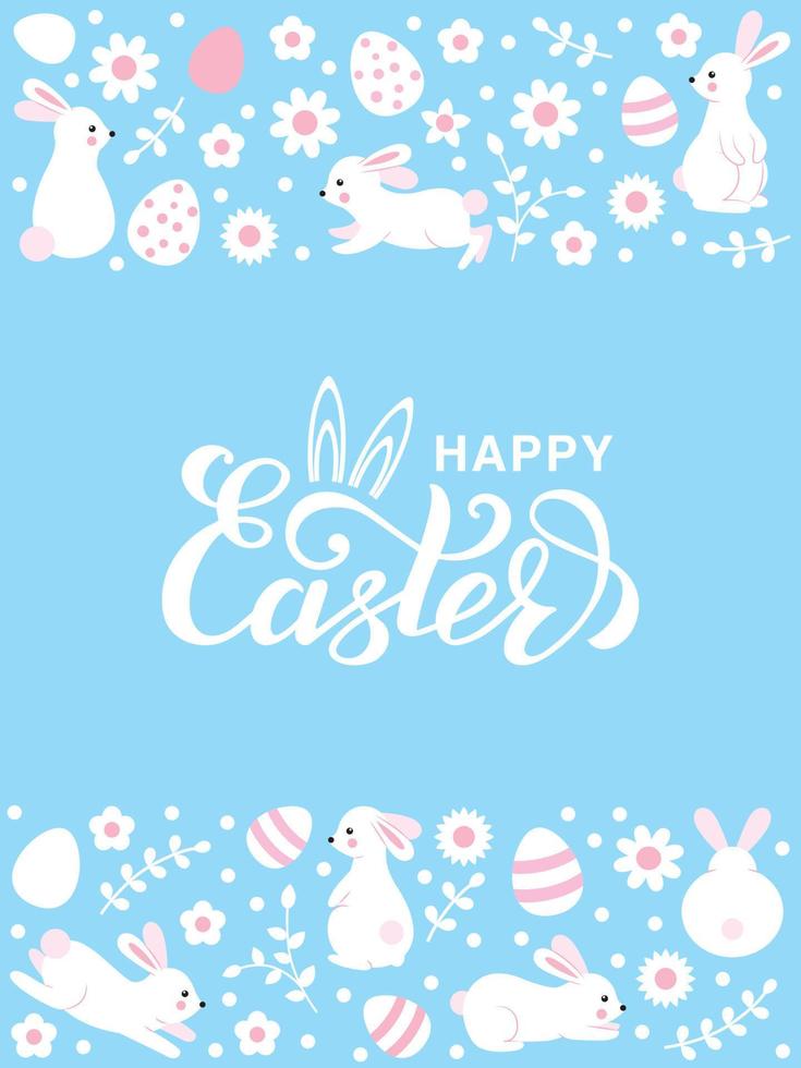 Happy Easter greeting card vector