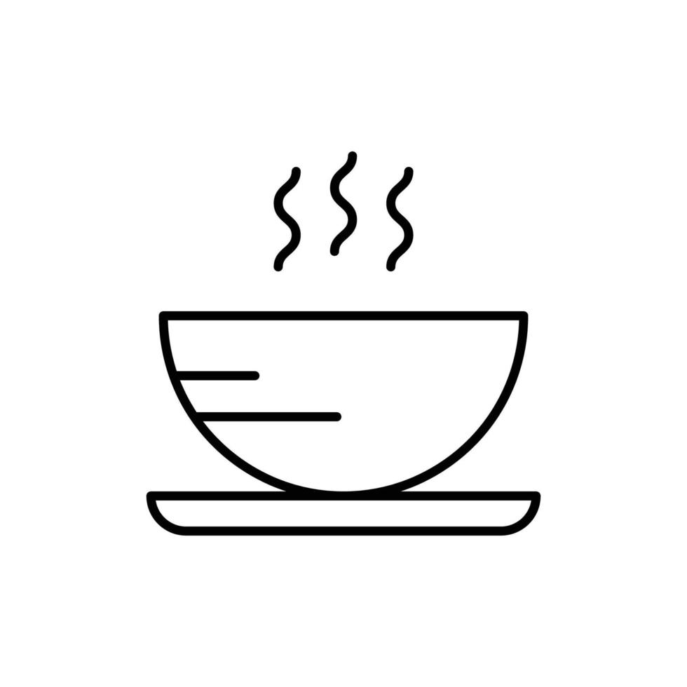 soup hot icon. outline icon vector