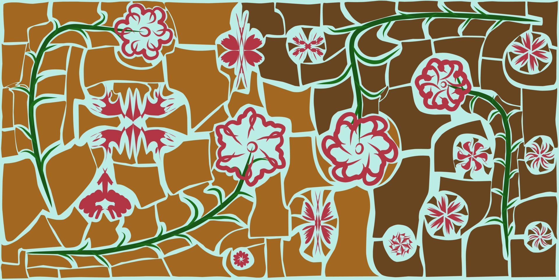 abstract square art template with floral and geometric elements, vector fashion background for mobile app, banner design, web advertising, social media post.