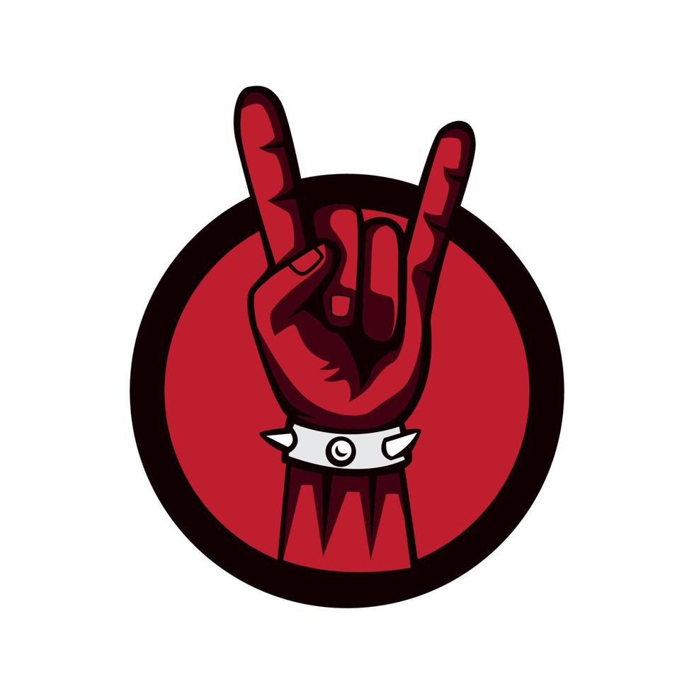 red hand metal sign vector