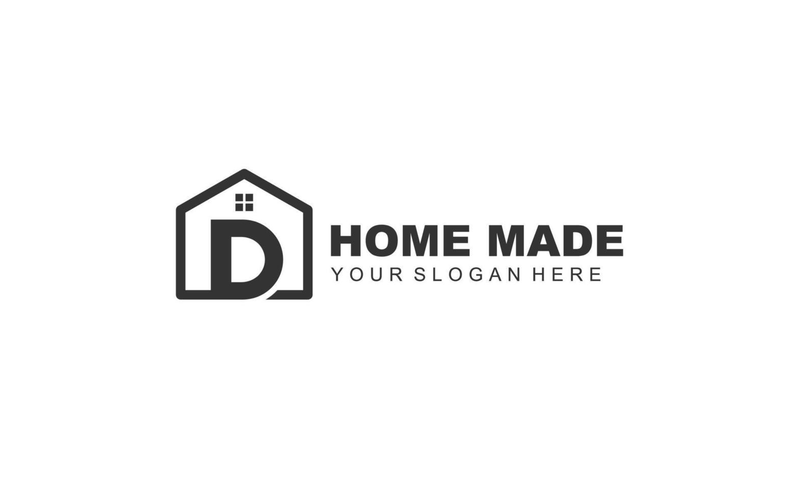 D real estate logo design inspiration. Vector letter template design for brand.