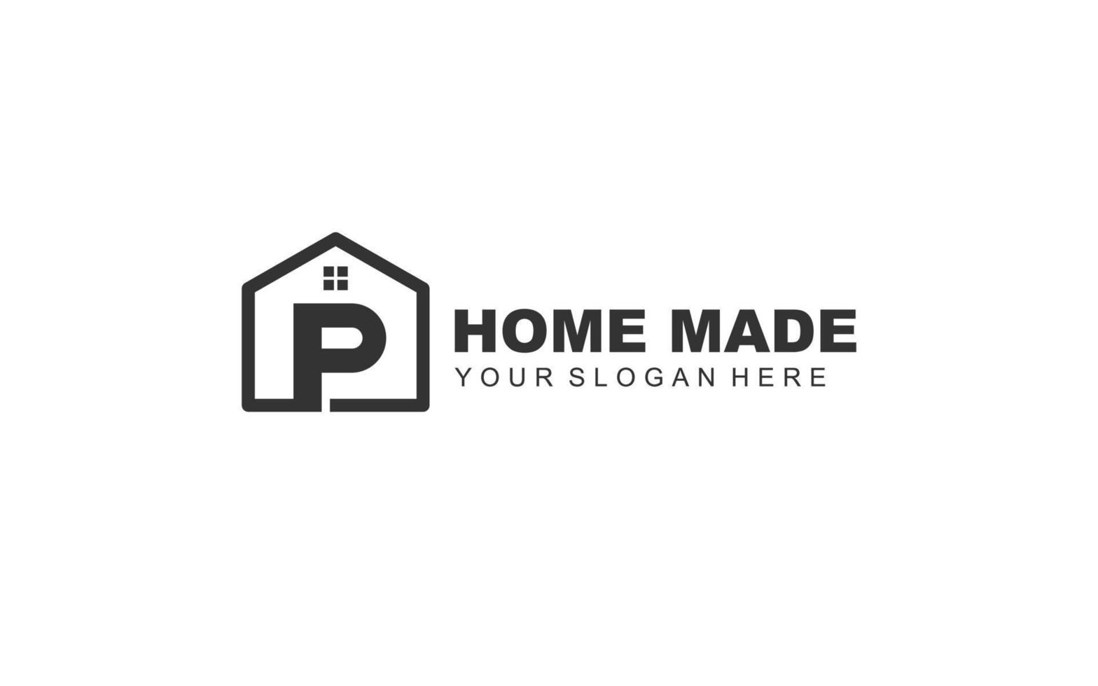 P real estate logo design inspiration. Vector letter template design for brand.