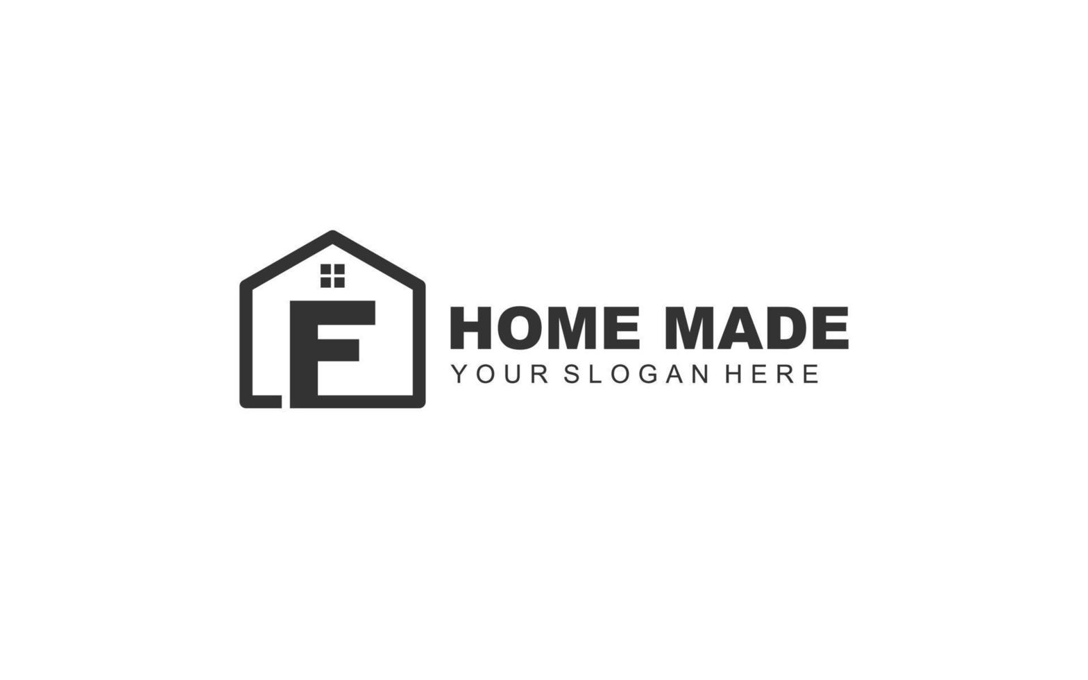 F real estate logo design inspiration. Vector letter template design for brand.