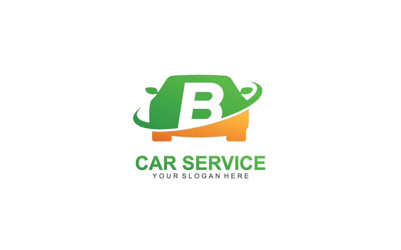 B rent car logo design inspiration. Vector letter template design for brand.