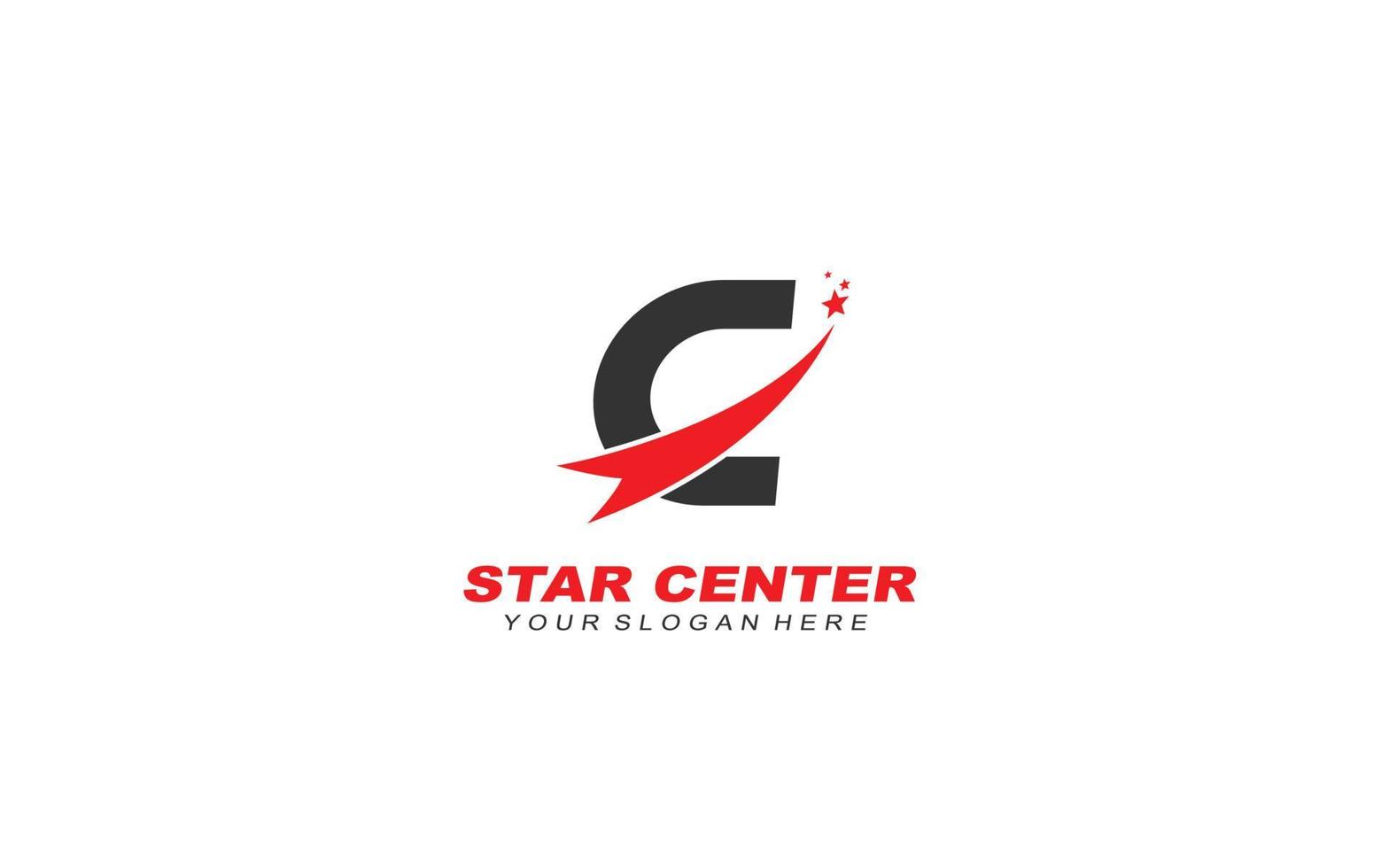 C star logo design inspiration. Vector letter template design for brand.