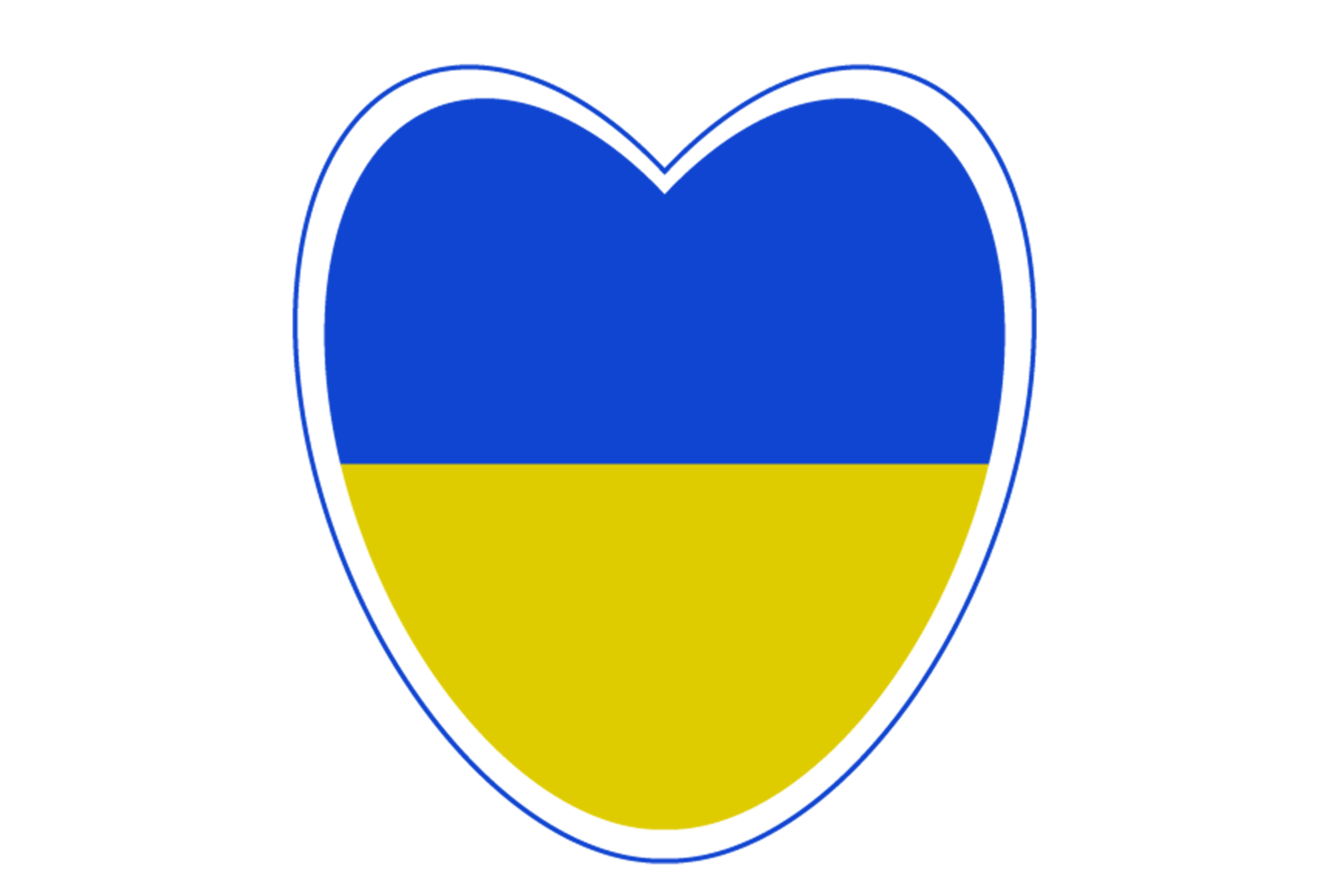 Ukraine flag. Support Ukraine sign. Sticker with colors of Ukrainian flag. War in Ukraine concept. PNG illustration