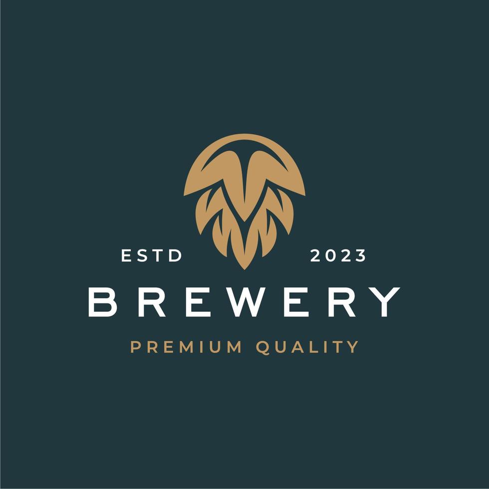 Brewery logo vector hipster retro vintage label illustration