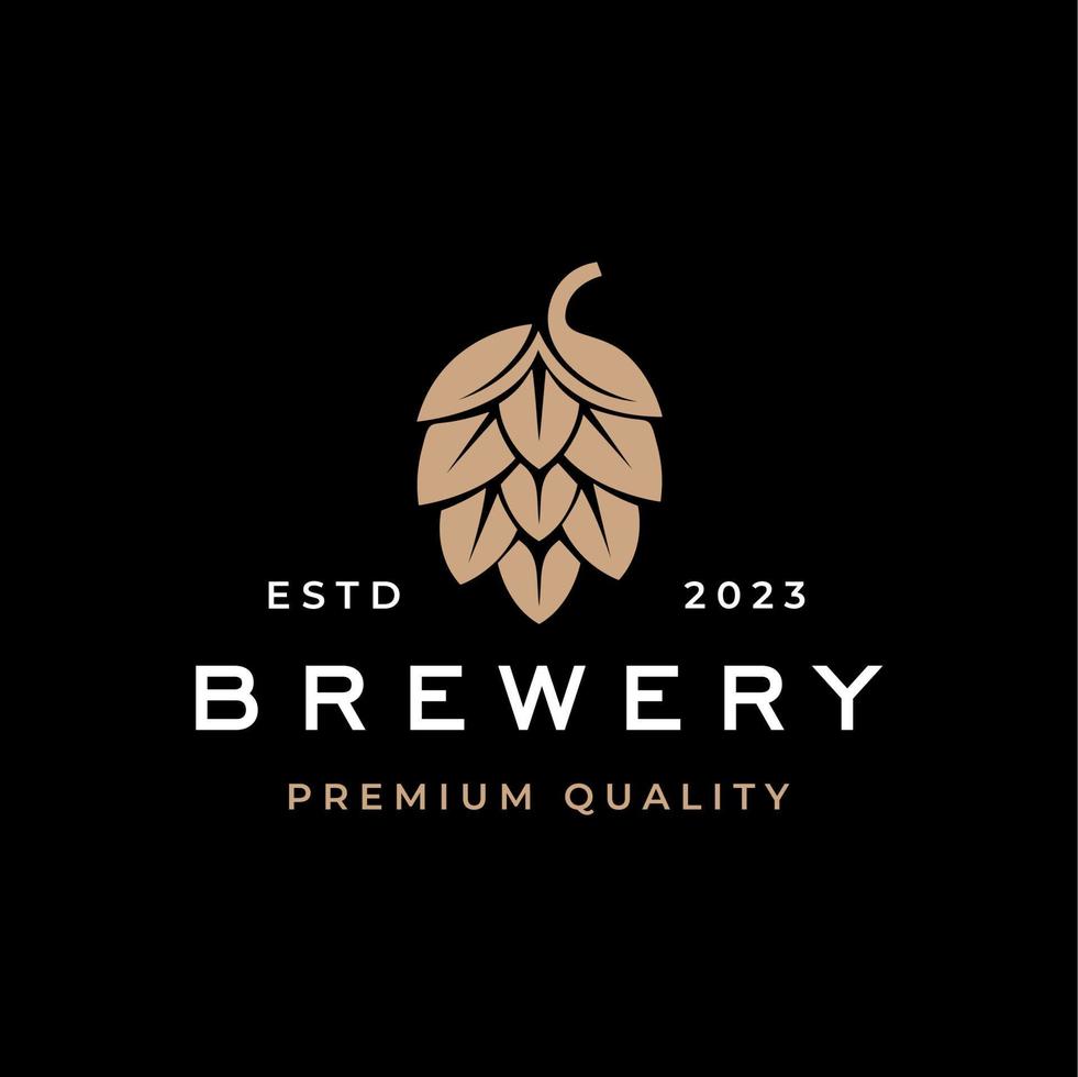 Brewery logo vector hipster retro vintage label illustration