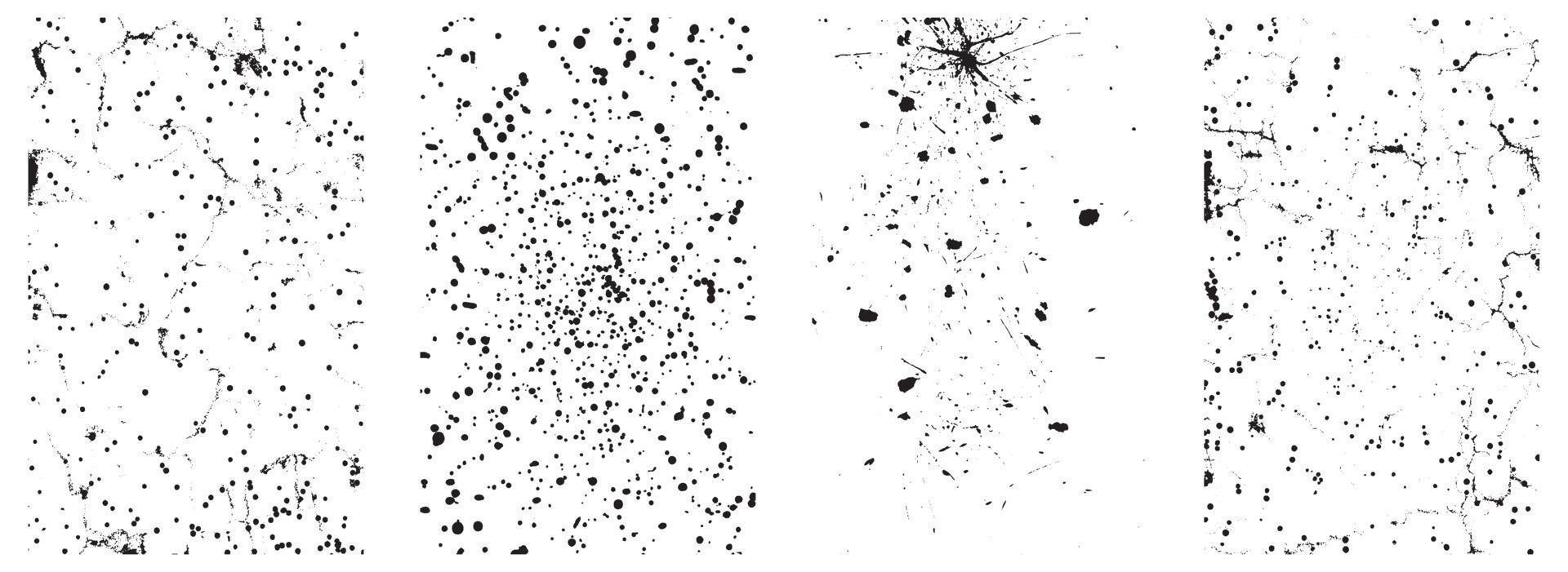 Set of Vintage Grunge Distressed Textures. A Collection of Black and White Vector Overlays. EPS 10.