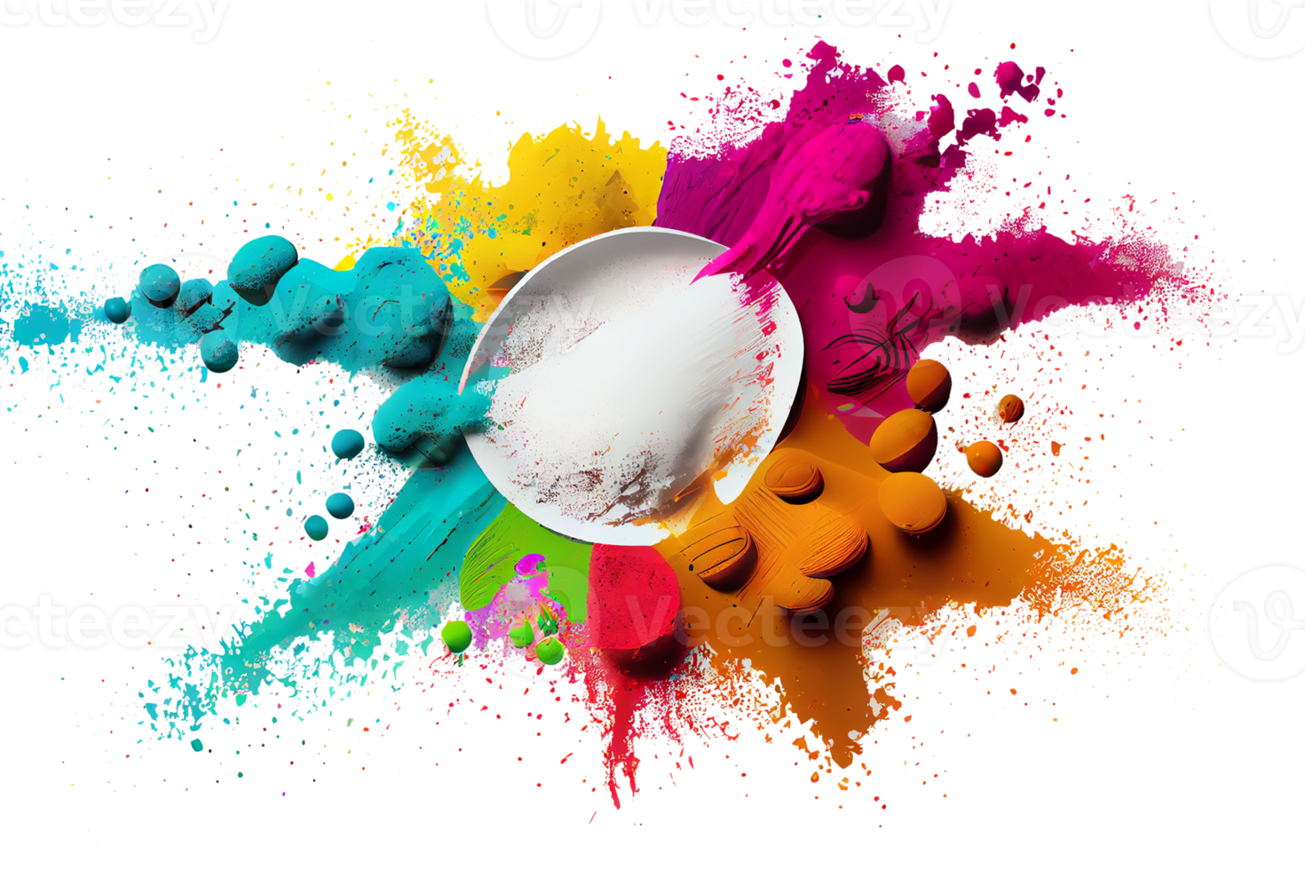 Colorful paint splashes png, Colored powder explosion. Mix rainbow splash on transparent background png