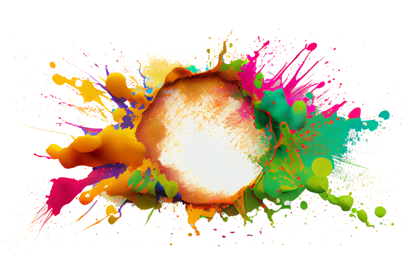 Colorful paint splashes png, Colored powder explosion. Mix rainbow splash on transparent background png