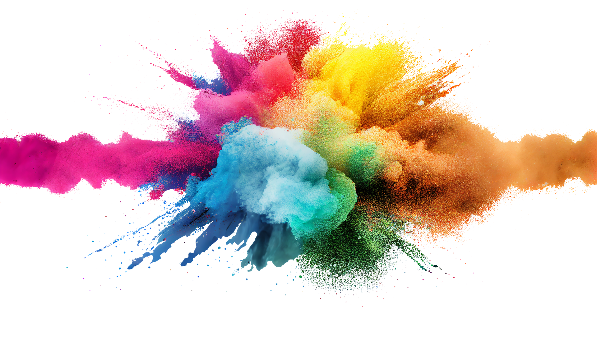 Color Png Transparent - Paint Splatter Rainbow PNG Image With