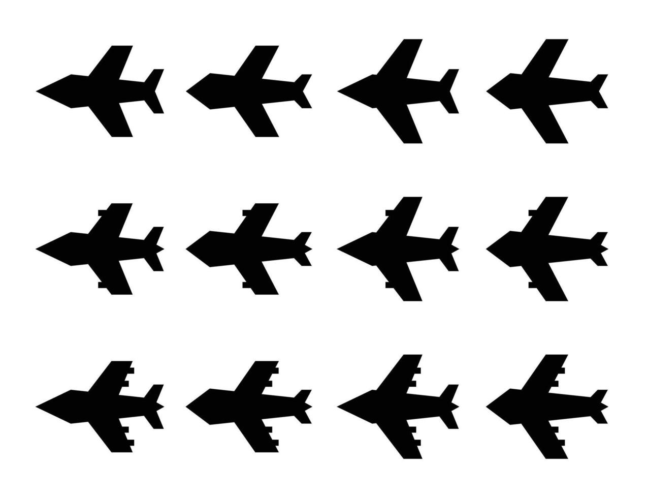 simple flat design airplane icon set, vector for web application