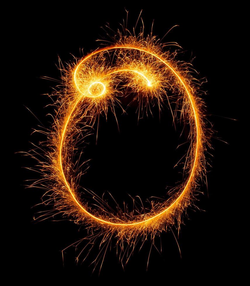 made with sAlphabet element made with sparklers ready for your inscriptions on black background photo