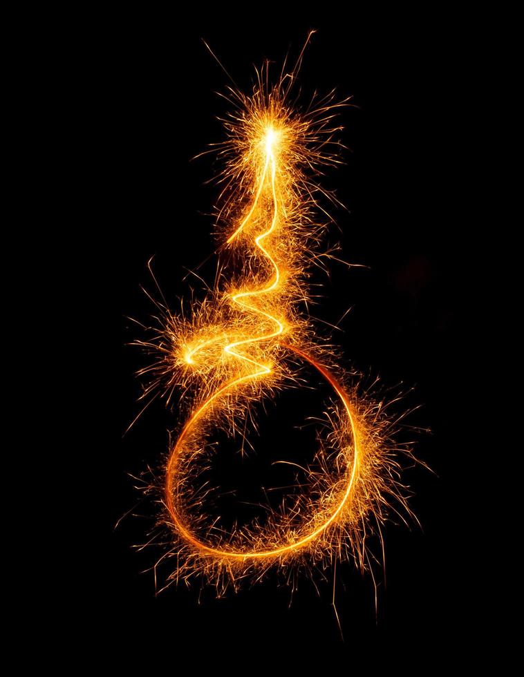 made with sAlphabet element made with sparklers ready for your inscriptions on black background photo