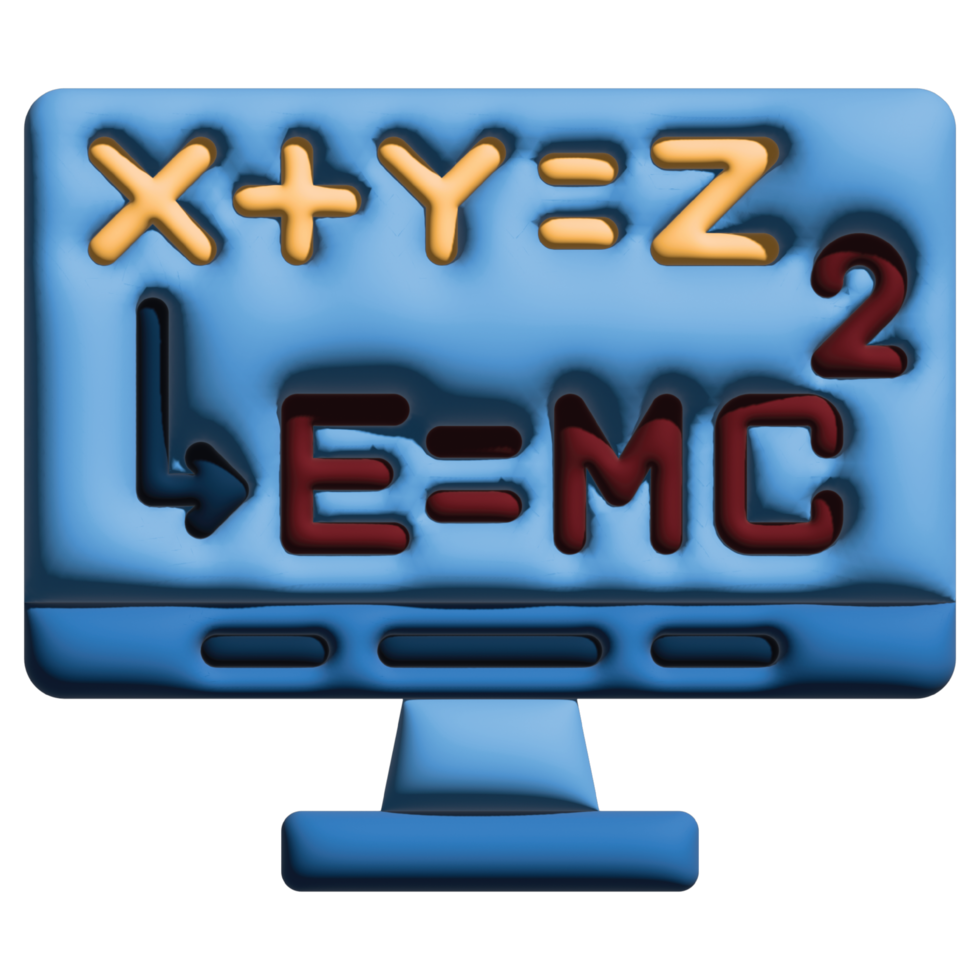 3D illustration formula in online learning set png