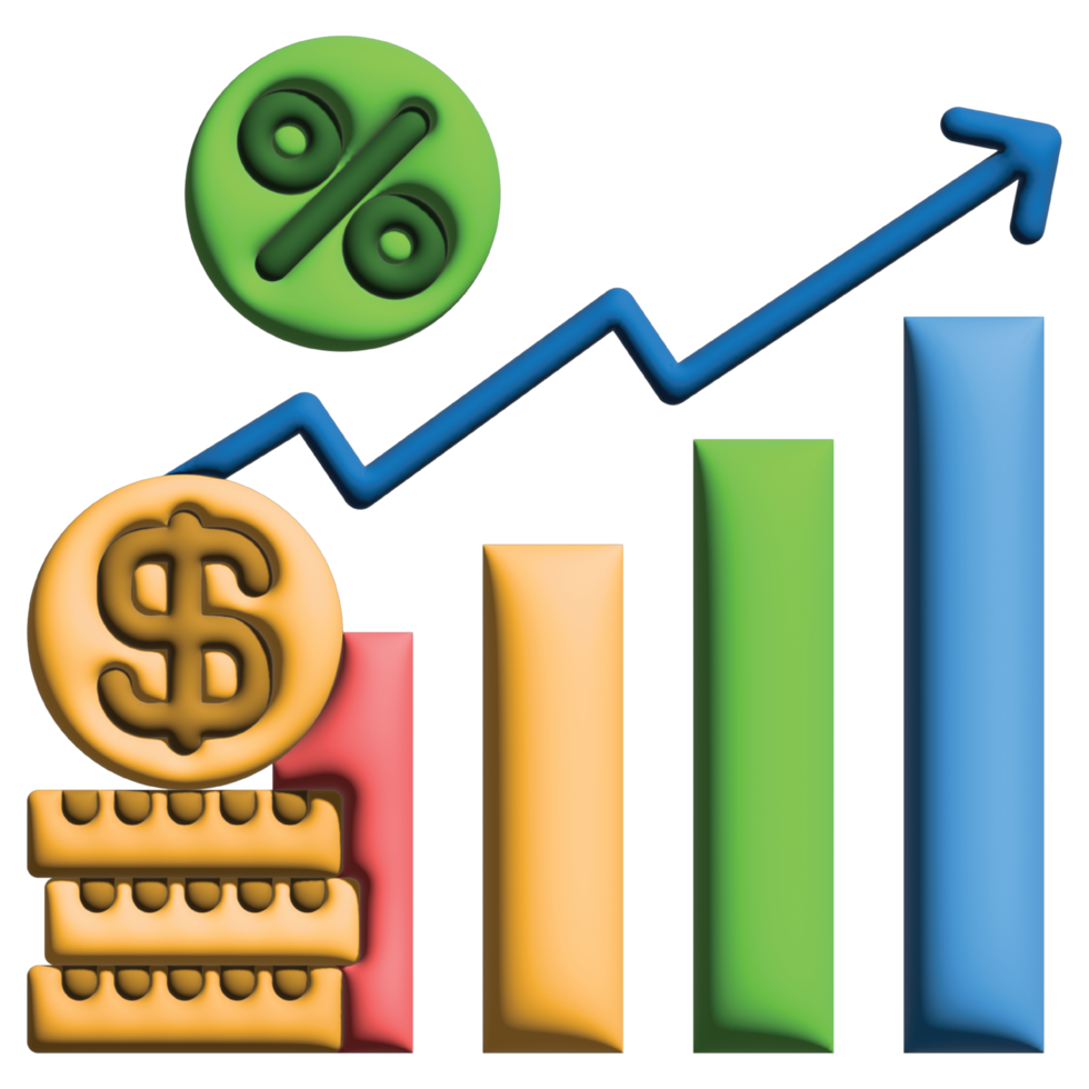 3D illustration interest rate in credit and loan set png