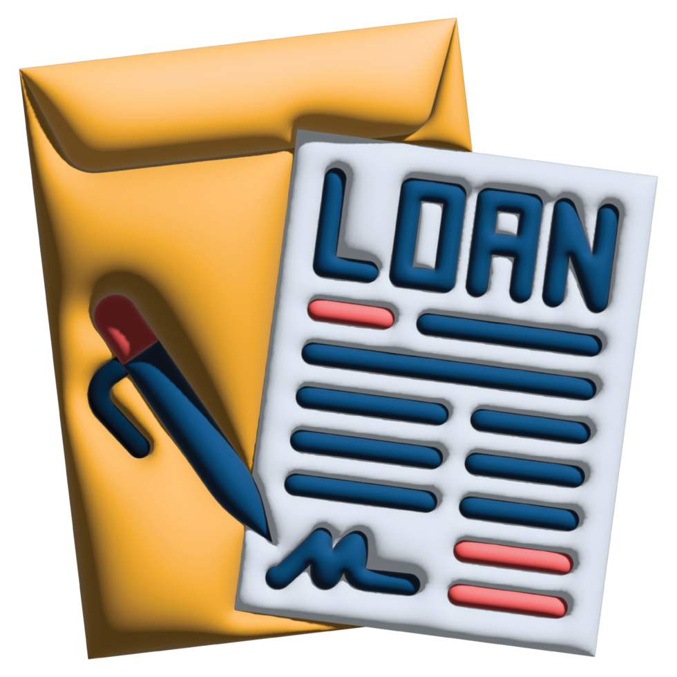 3D illustration loan in credit and loan set png