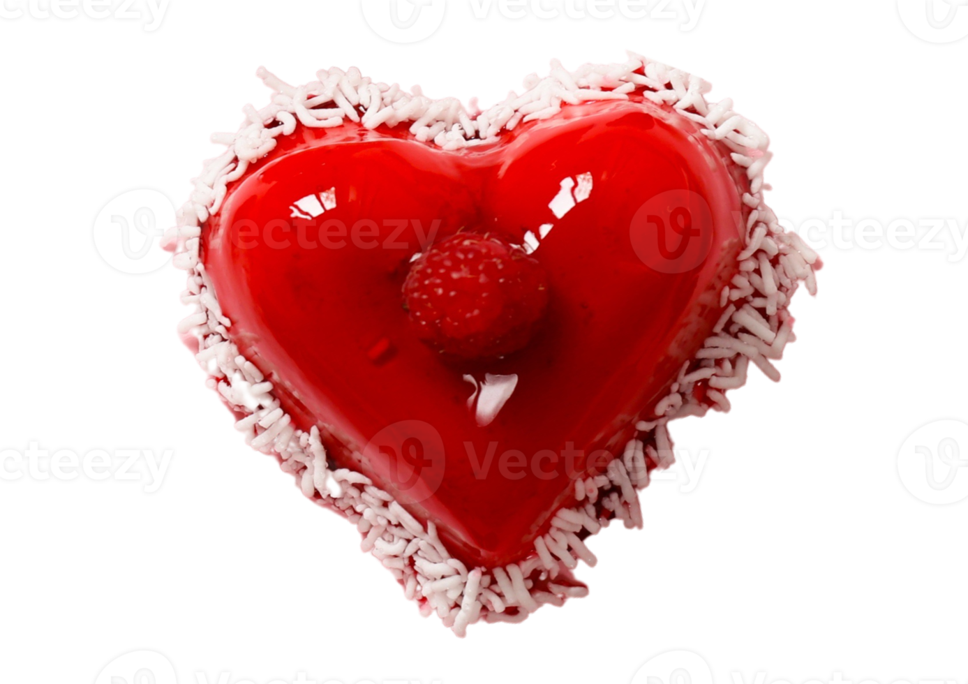 Red heart dessert isolated on a transparent background png