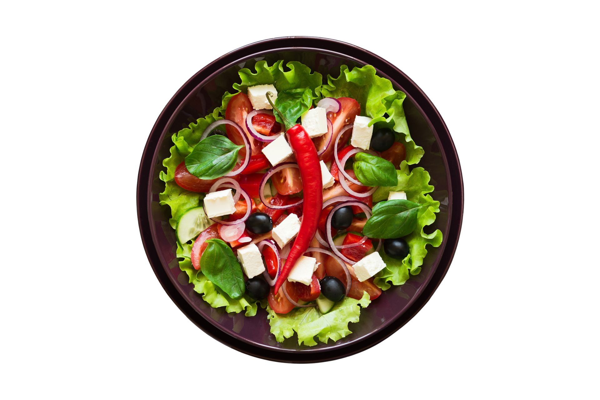 Preto tigela com salada isolado em uma transparente fundo 21596773 PNG