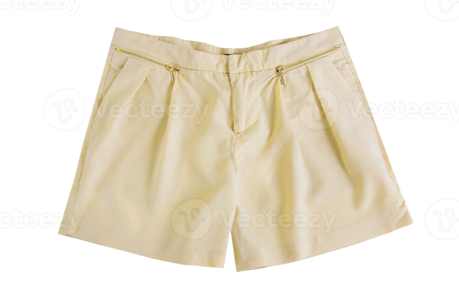 Beige shorts isolated on a transparent background png