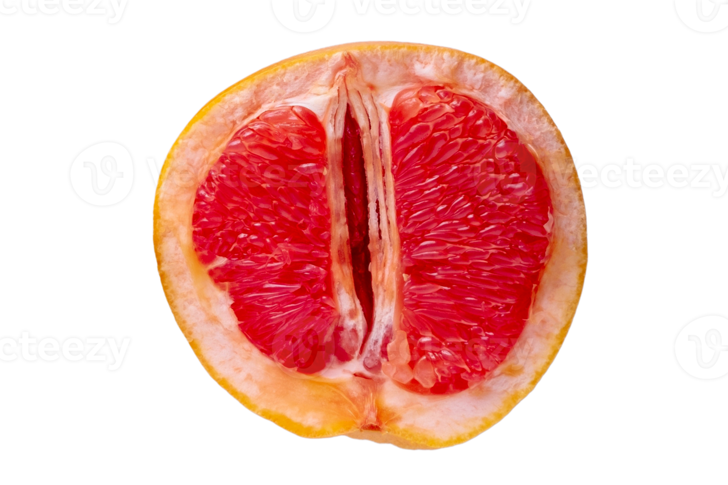 Half grapefruit isolated on a transparent background png