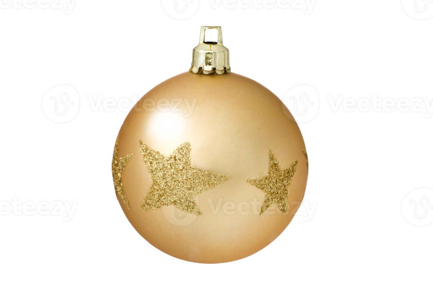 Gold christmas ball isolated on a transparent background png