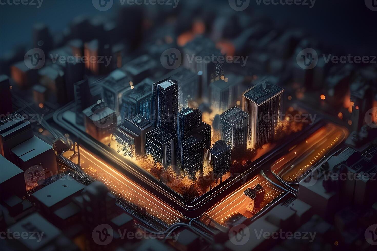 technology future lighting city like a computer digital mother obard design by . photo