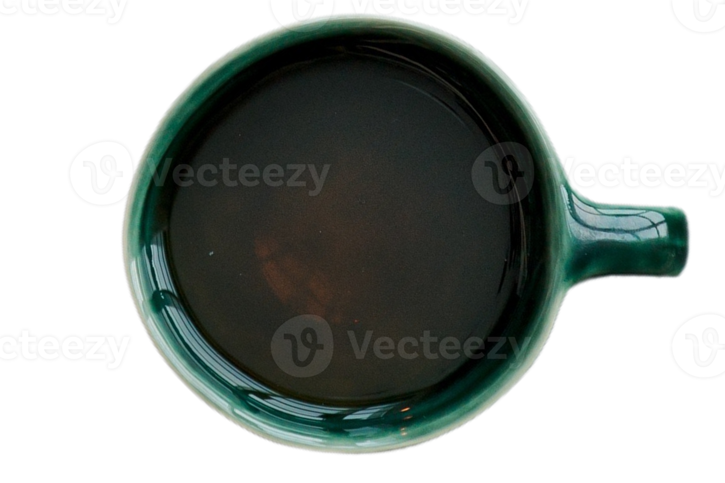 Green cup with coffee isolated on a transparent background png
