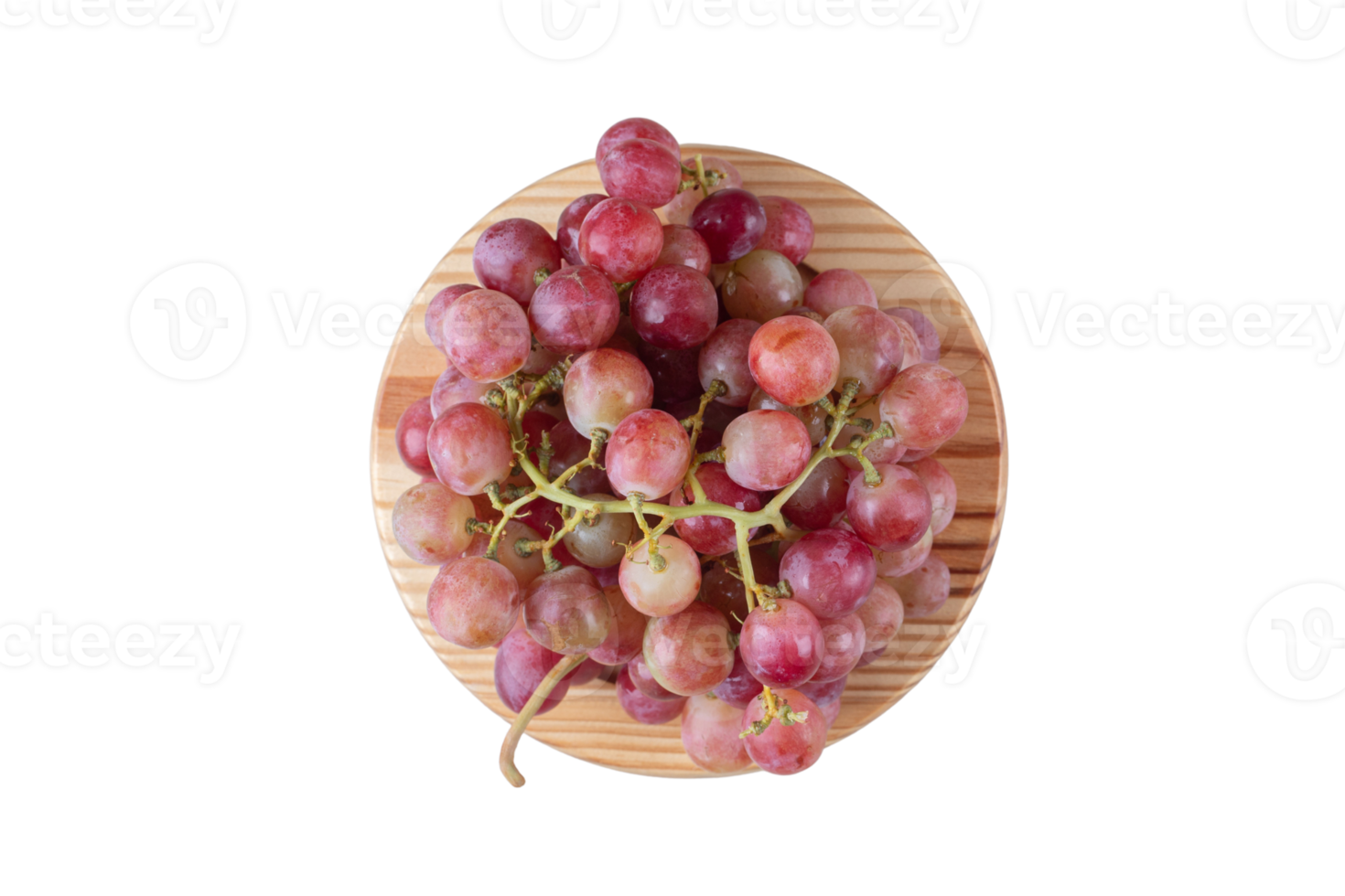 Wooden tray with grapes isolated on a transparent background png