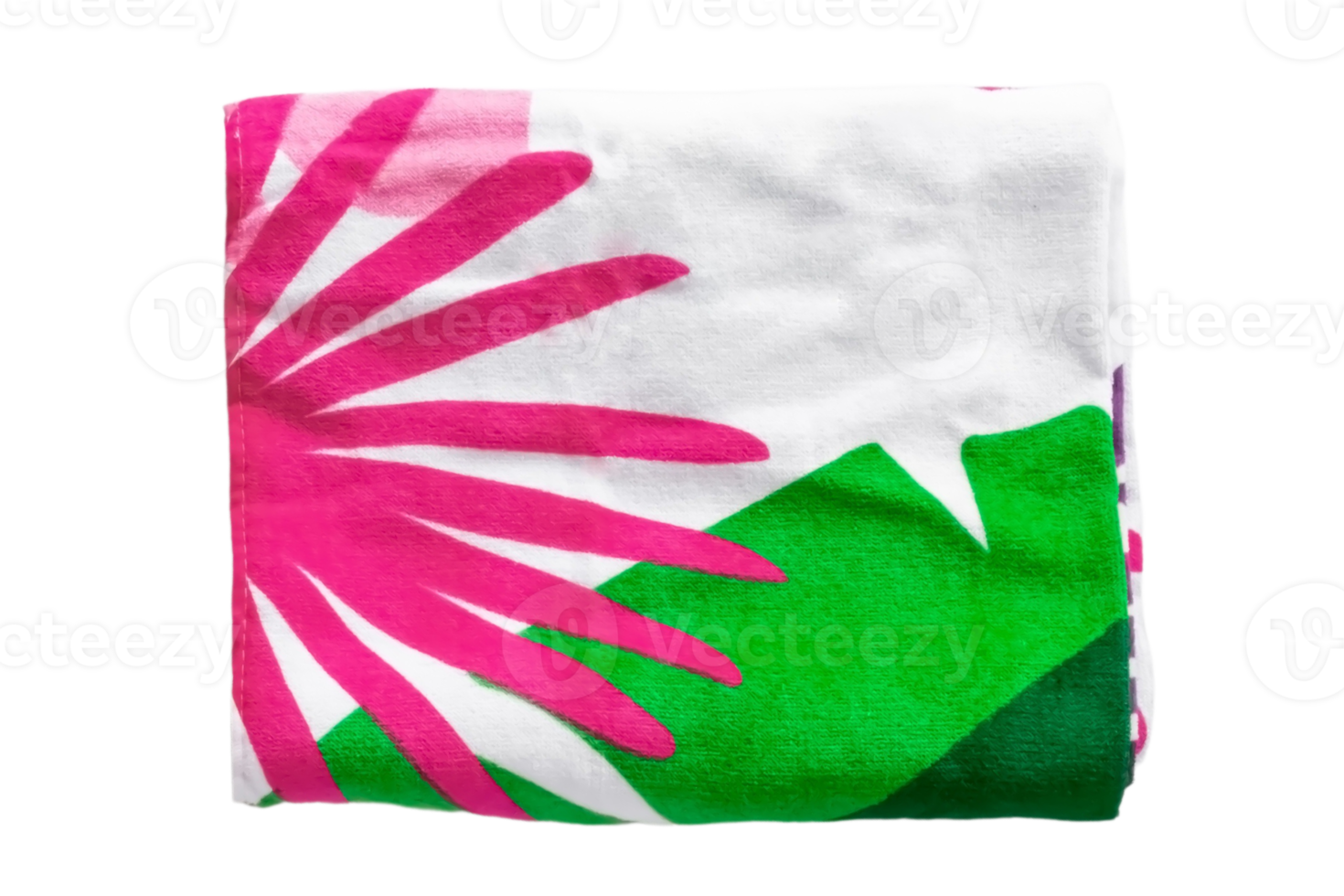 Pink and green towel isolated on a transparent background png