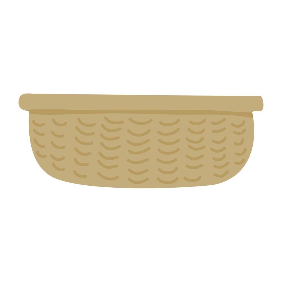 wooden basket illustration vector