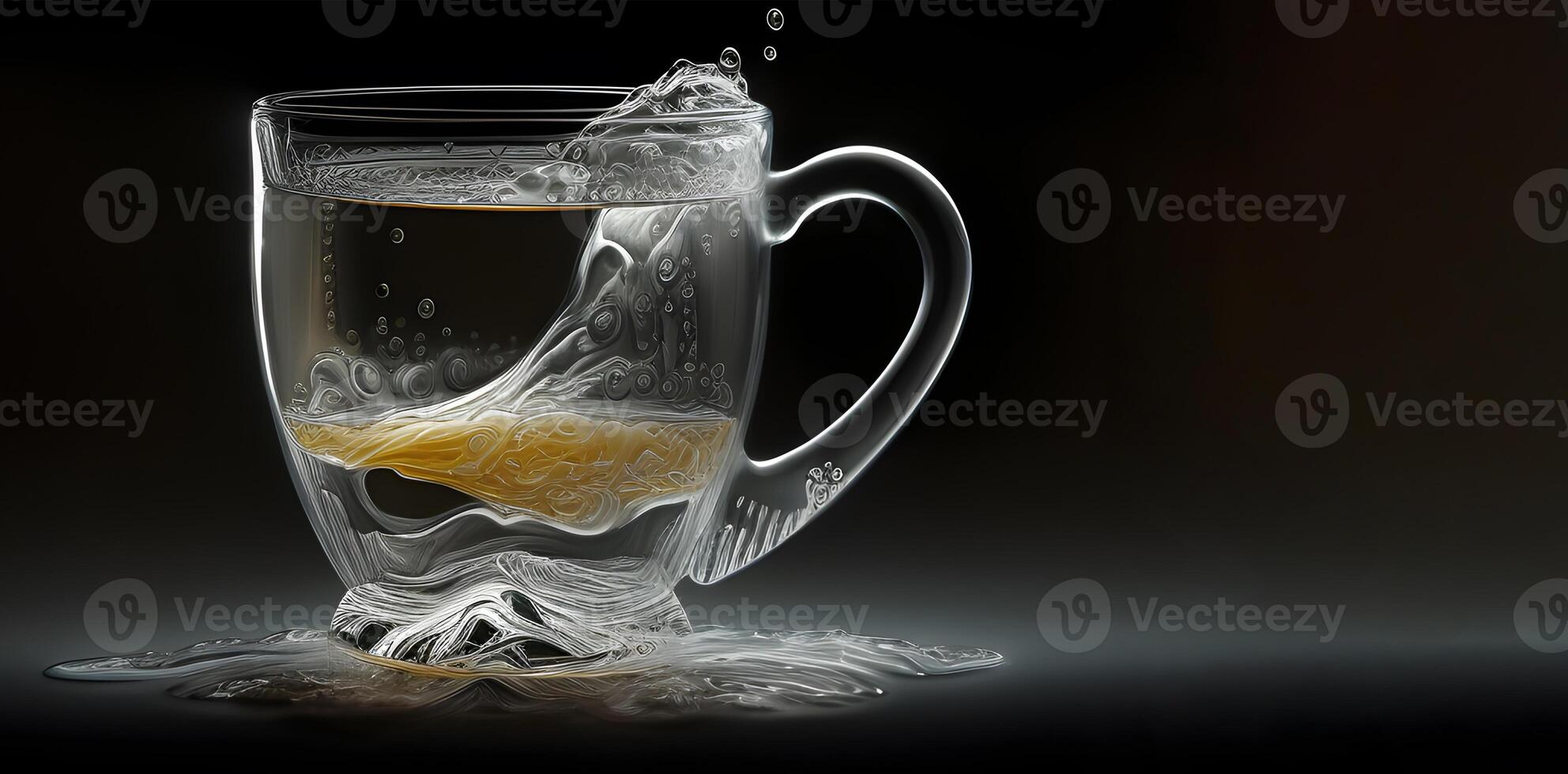 a cup of tea with lemon illustration design by . photo