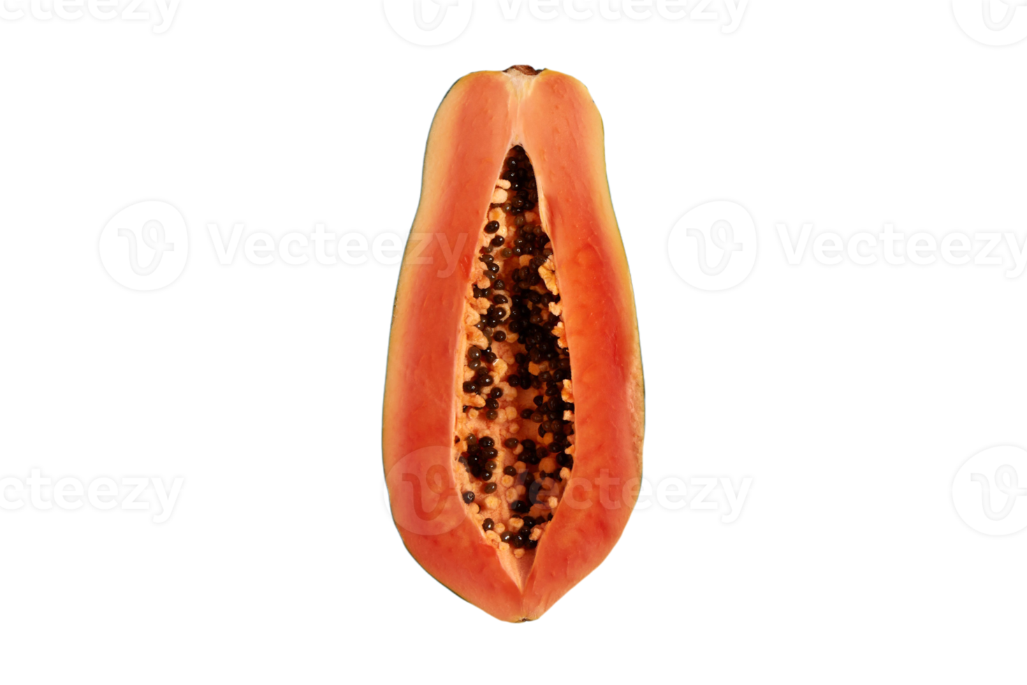 färsk halv papaya frukt isolerat på en transparent bakgrund png