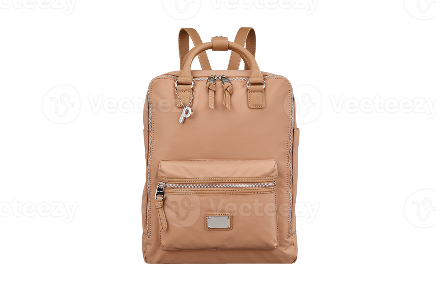 Beige backpack isolated on a transparent background png