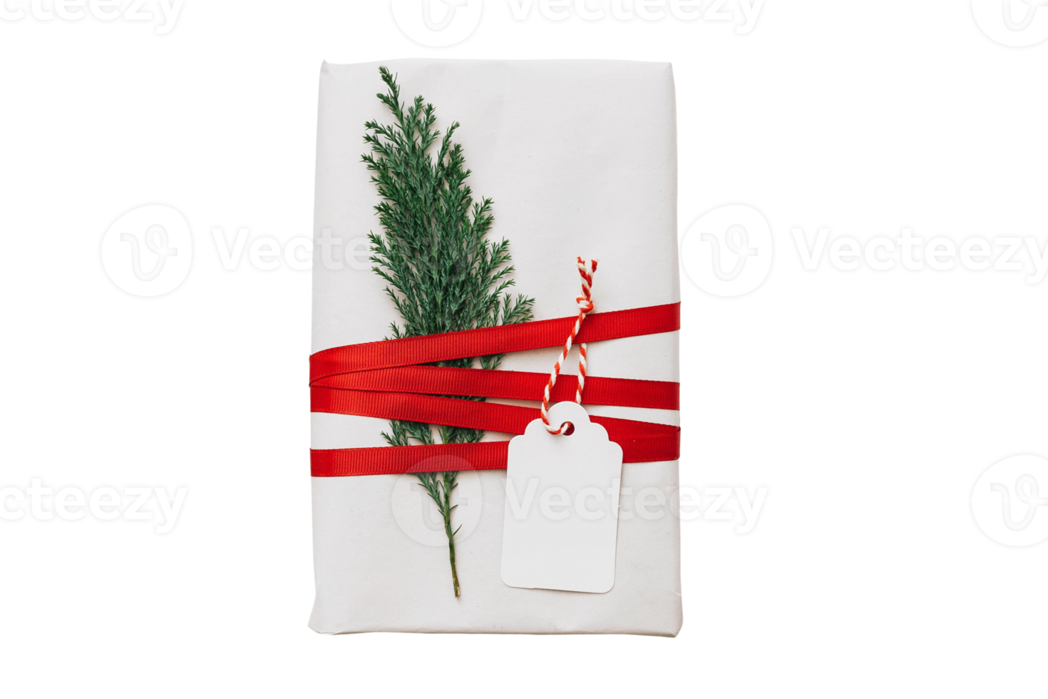 Red christmas gift box isolated on a transparent background png