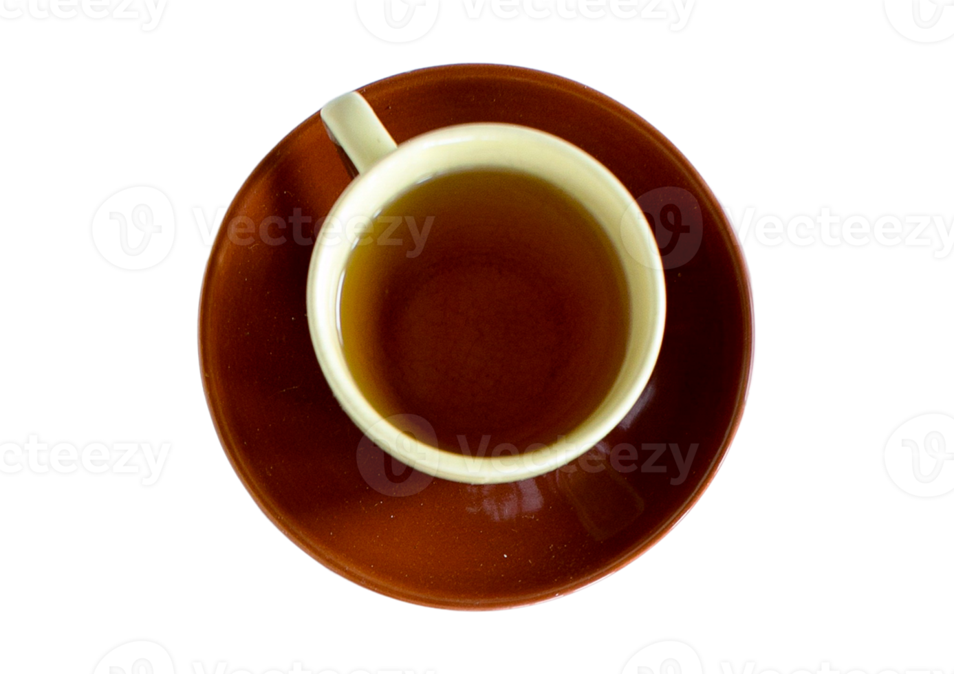 Brown cup of tea isolated on a transparent background png