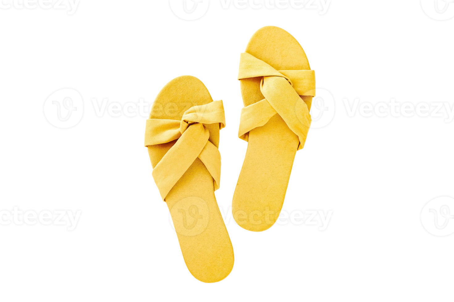 Yellow sandals isolated on a transparent background png