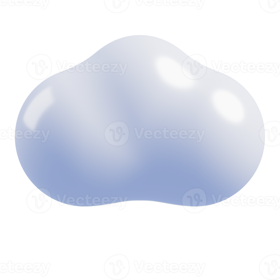 3d schattig wolk cartoon.weer icoon wolk. 3d renderen png
