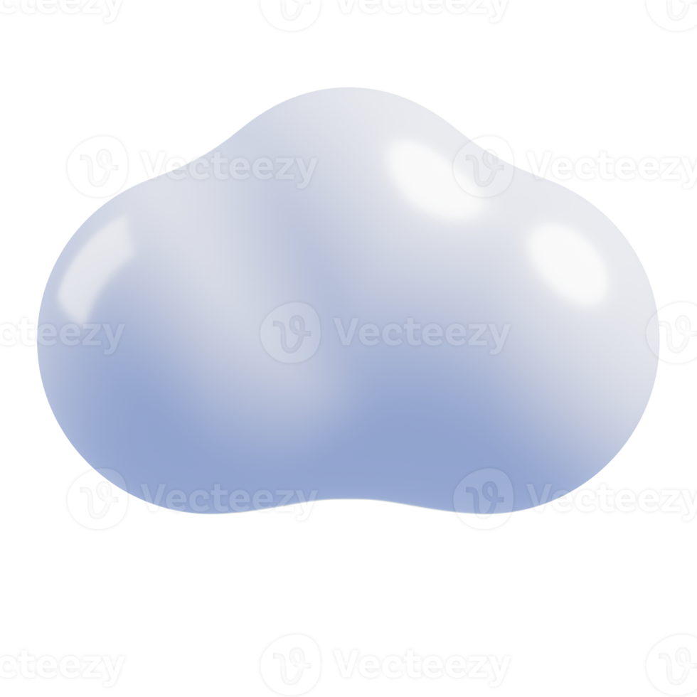 3d mignonne nuage cartoon.weather icône nuage. 3d le rendu png