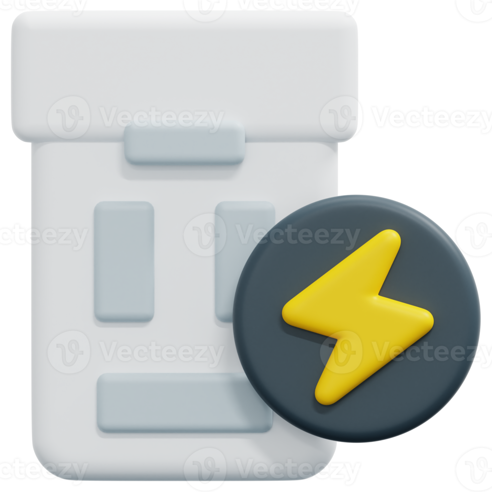 battery 3d render icon illustration png