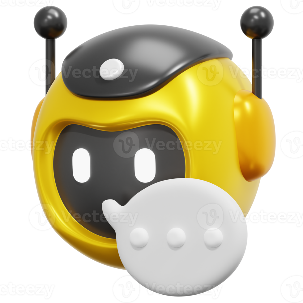 chatbot 3d render icon illustration png