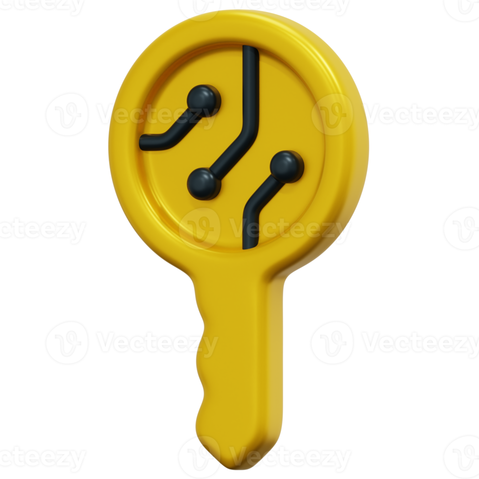 private key 3d render icon illustration png