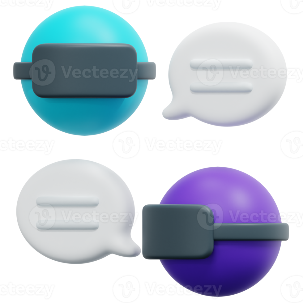 chat 3d render icon illustration png