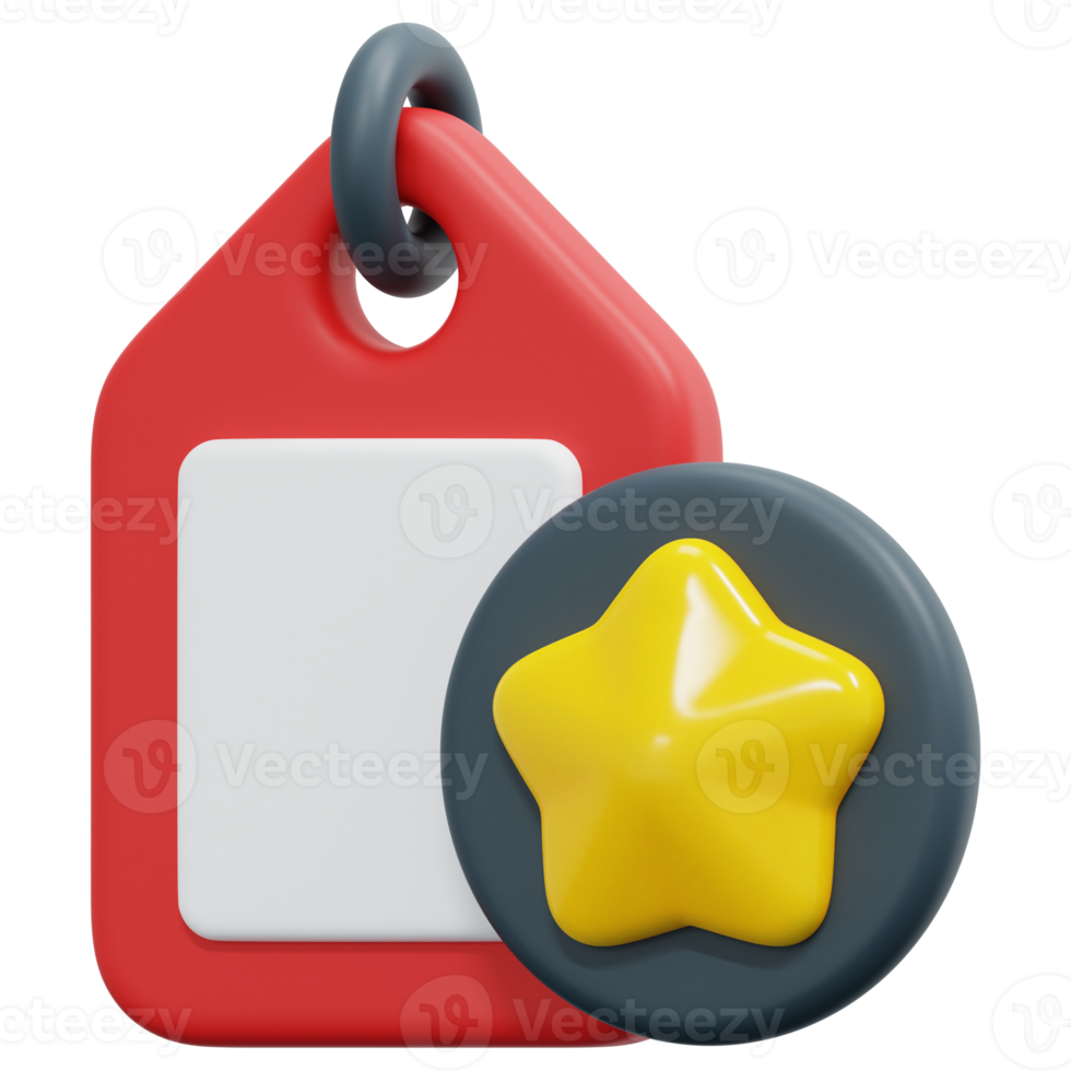 tag 3d render icon illustration png
