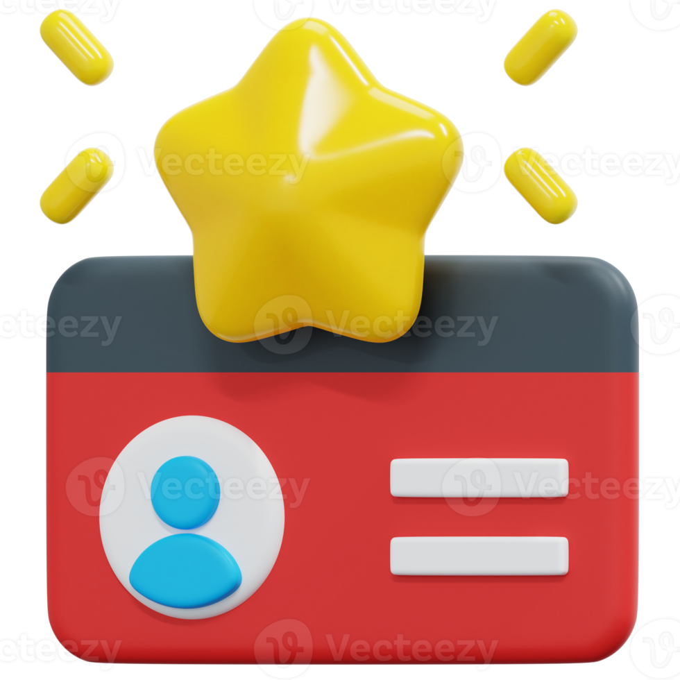 member card 3d render icon illustration png