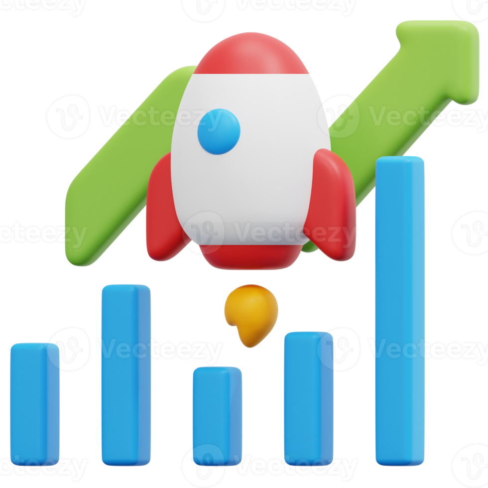 graph 3d render icon illustration png