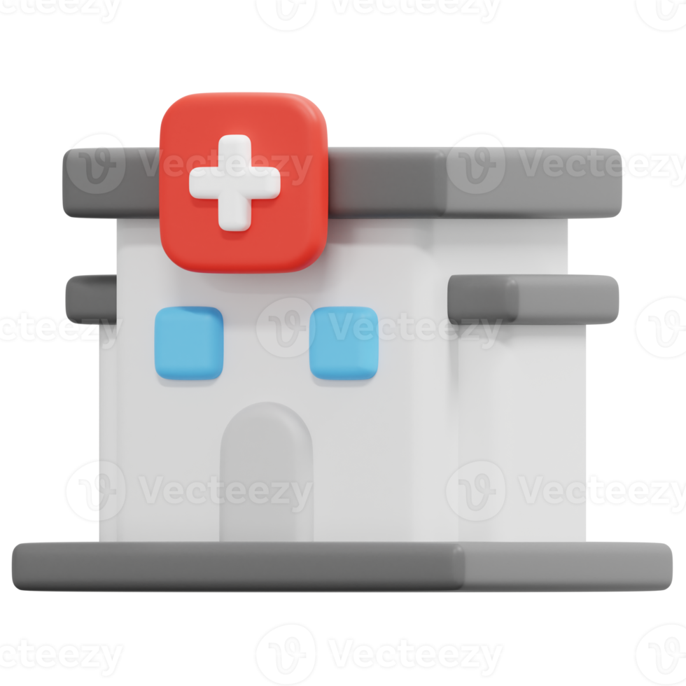 hospital 3d render icon illustration png